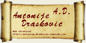 Antonije Drašković vizit kartica